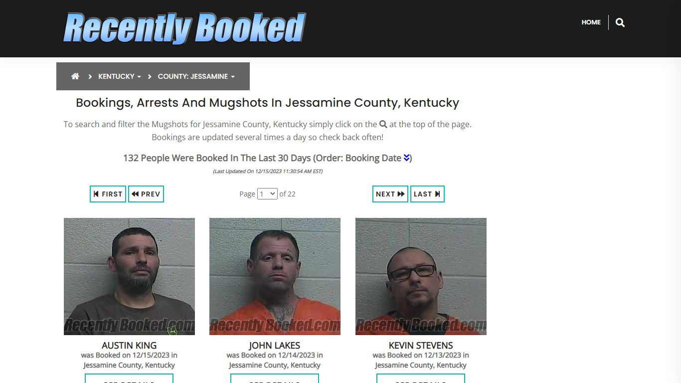 Bookings, Arrests and Mugshots in Jessamine County, Kentucky